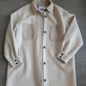 Zara wool blend waffle knit overshirt